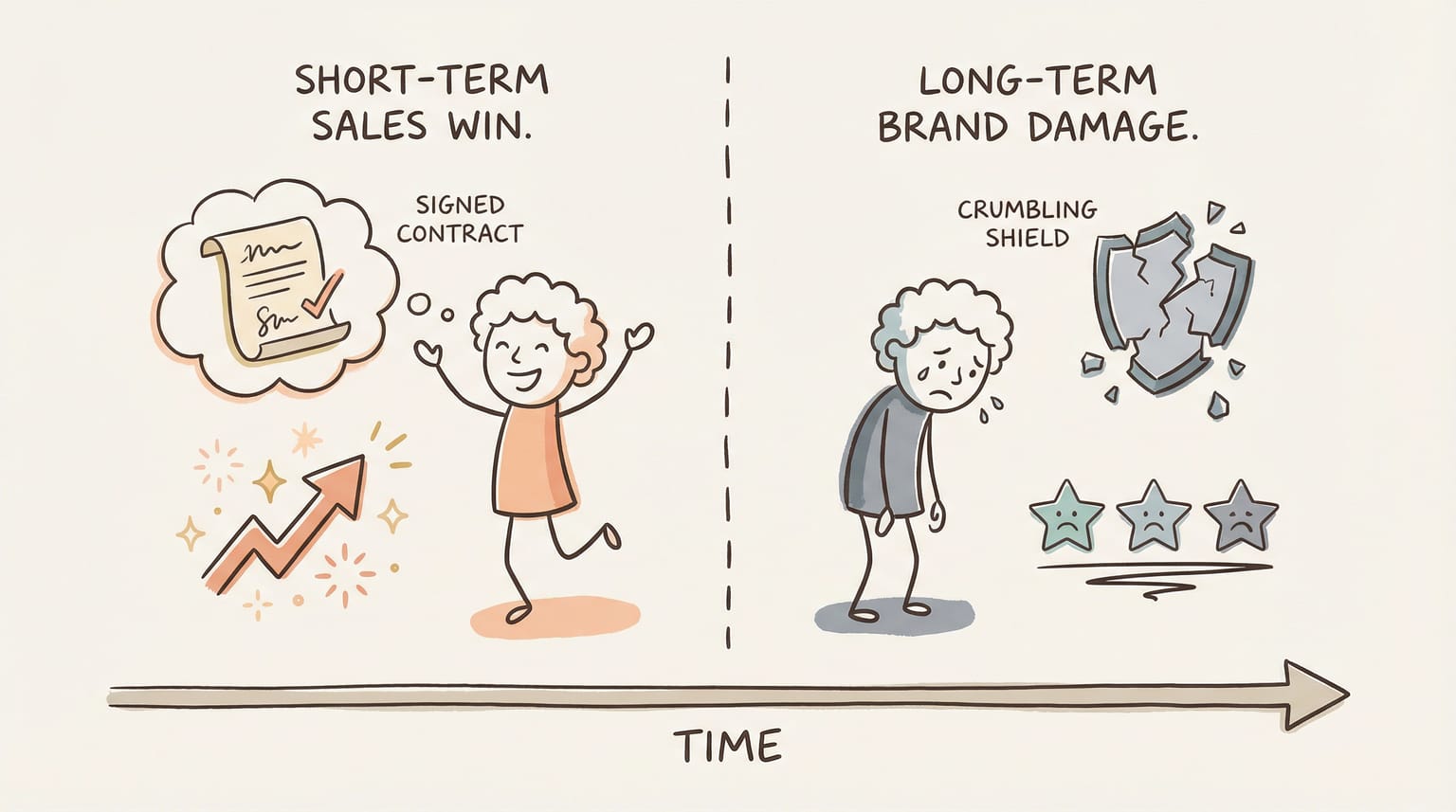 Short-term sales wins versus long-term brand damage