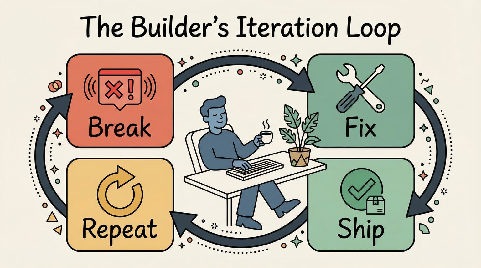 The builder's iteration loop: break, fix, ship, repeat