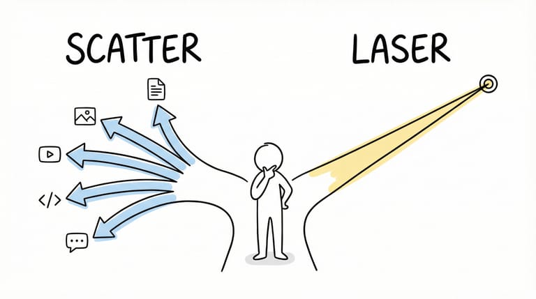 两种工作模式 — Scatter 和 Laser — 以及在两者之间做选择的人