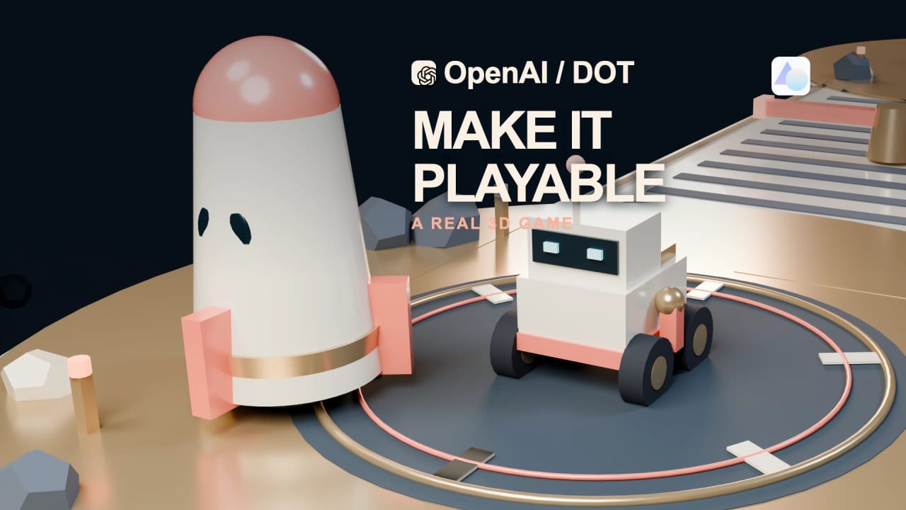 OpenAI Dot, a ceramic courier and coral rocket