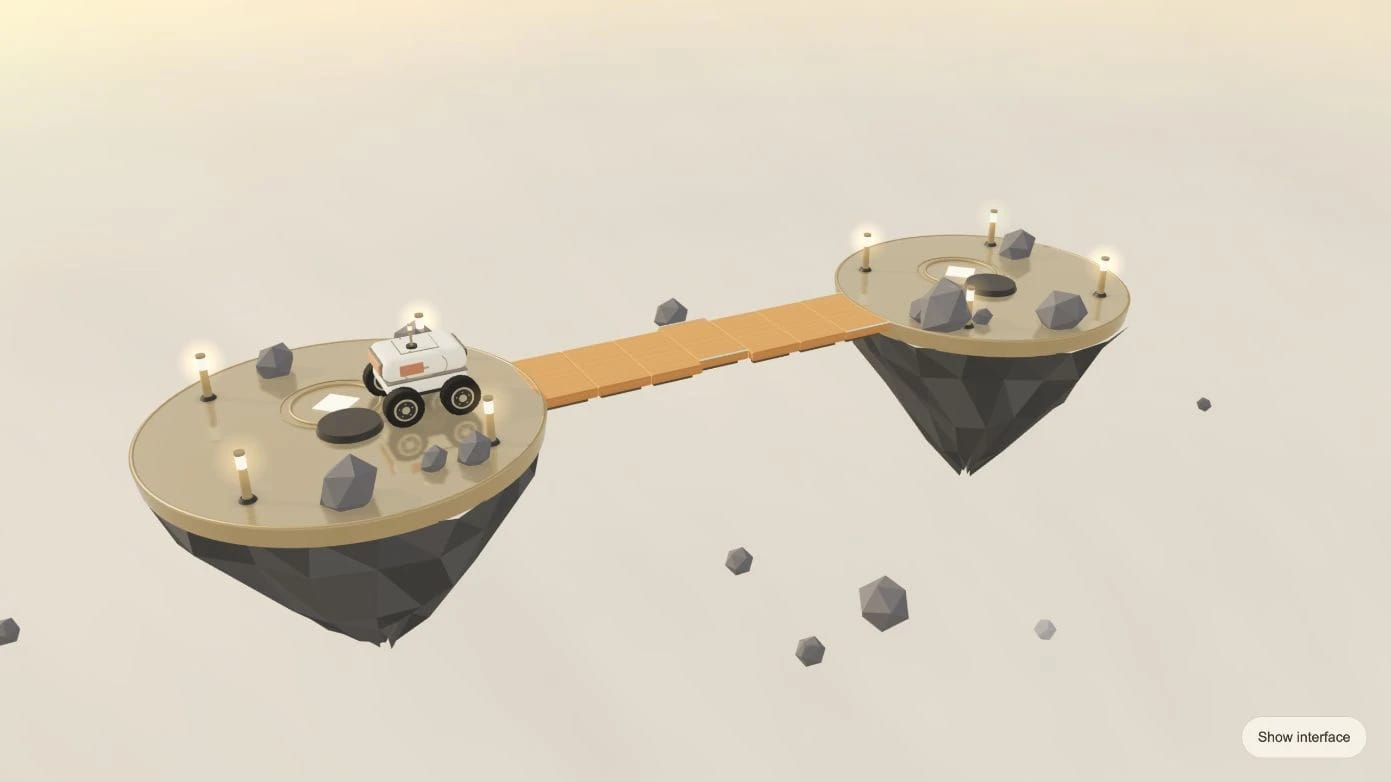 The actual October 7 browser scene, early in the independent game's visual development